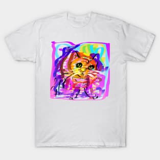 Purple Pink  Cat T-Shirt